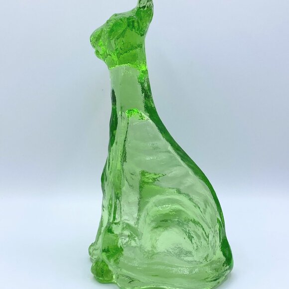 Fenton Glass Apple Green Alley Cat Figurine by Mosser Glass 11.0" A263 - Picture 2 of 6